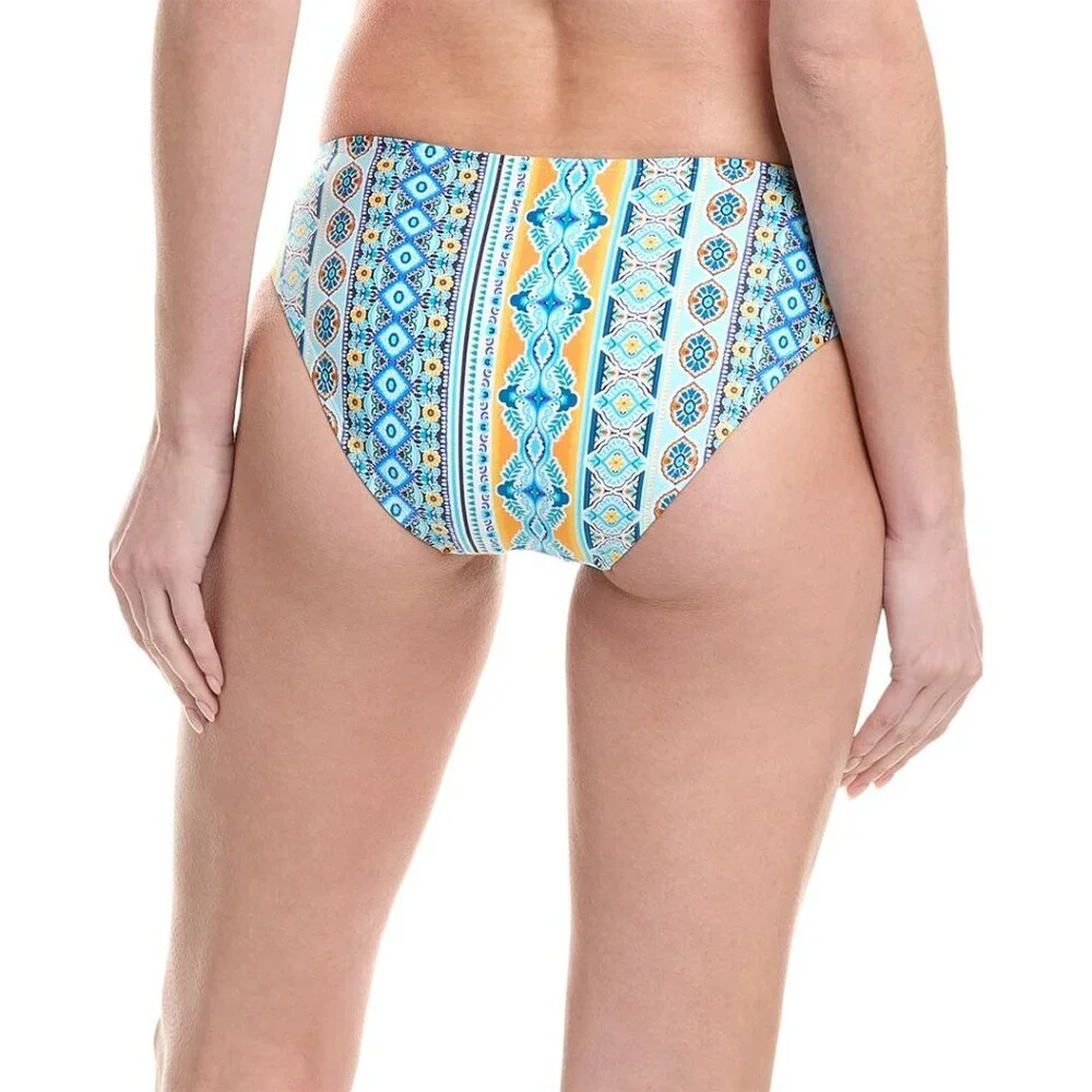 New La Blanca Scarf Banded Hipster Bikini Bottom in Blue‎ Size 10